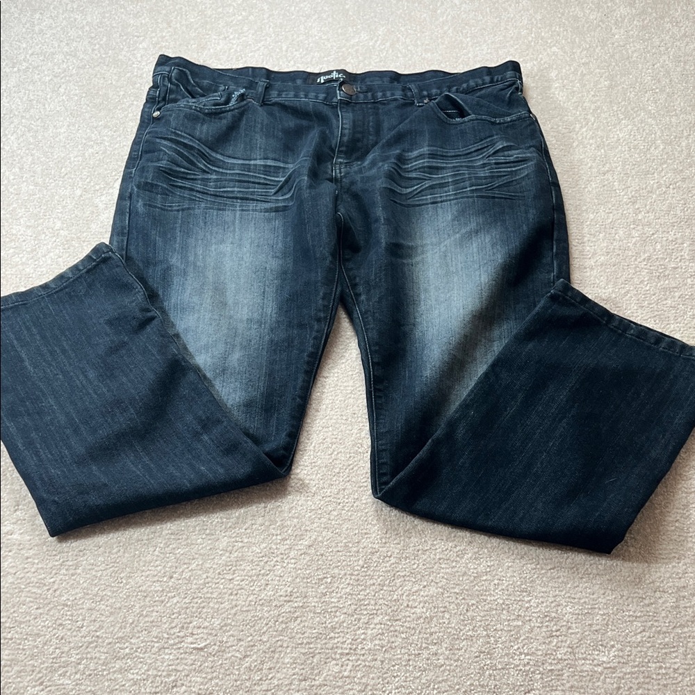 Nostic Men's‎ Dark Wash Embellished Flap Pocket Jeans - Size 40x32